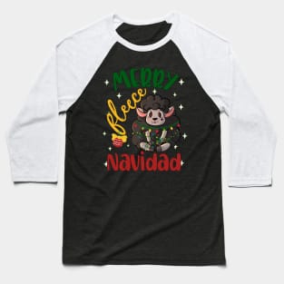 Merry Fleece  Navidad Christmas Humor Joke Sheep Pun Baseball T-Shirt